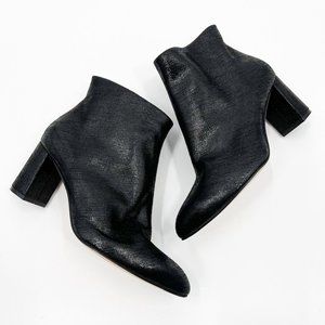 True Gault Black Leather Booties